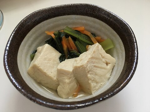 冷凍豆腐と小松菜の煮物
